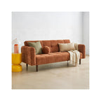 Pavia - Slaapbank - Chenille Stof - Terracotta