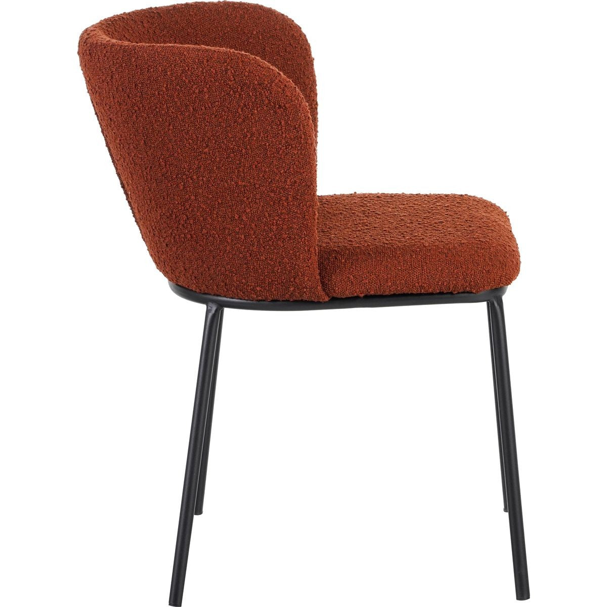 Toma - Lot De 2 Chaises - Tissu Bouclé - Rouille