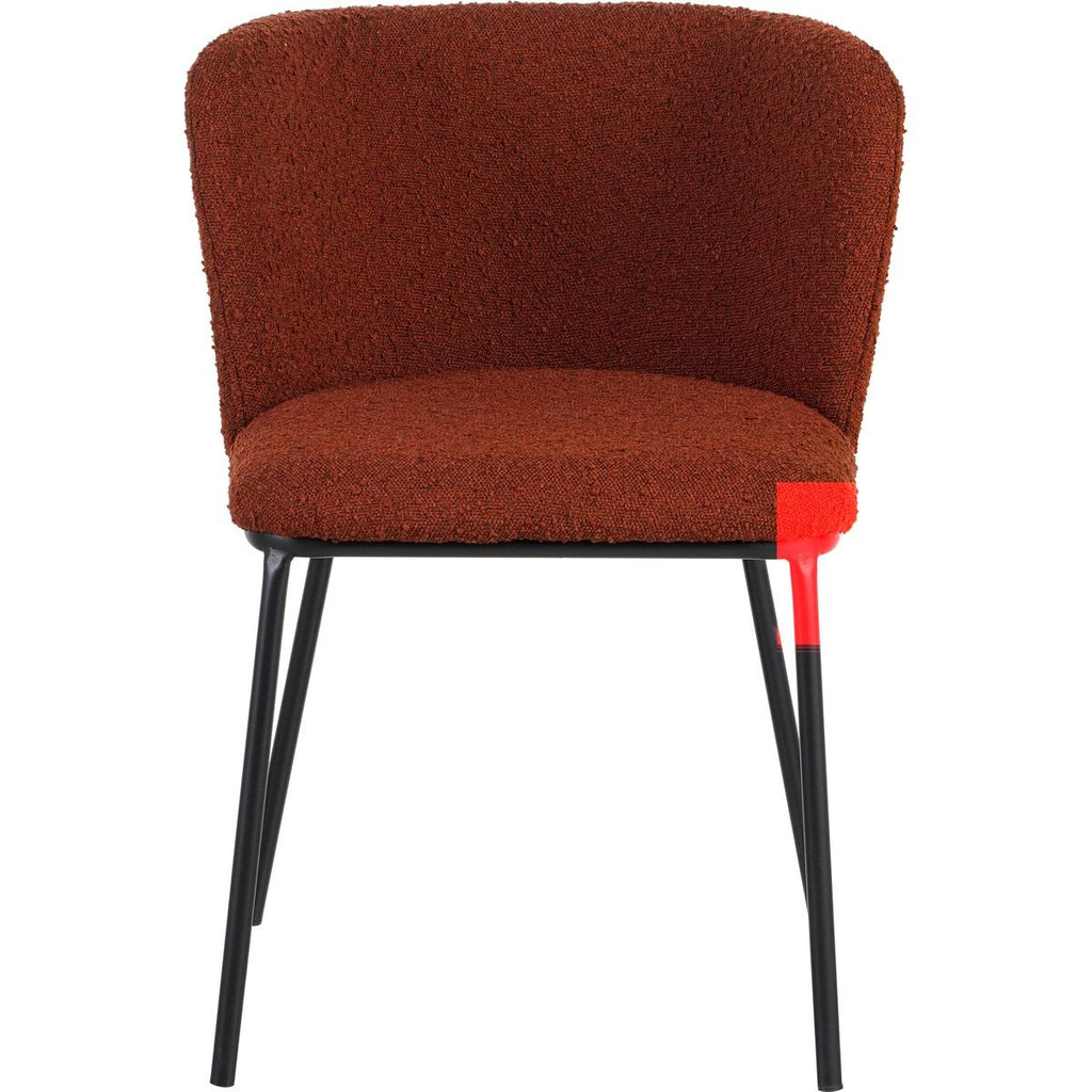 Toma - Lot De 2 Chaises - Tissu Bouclé - Rouille