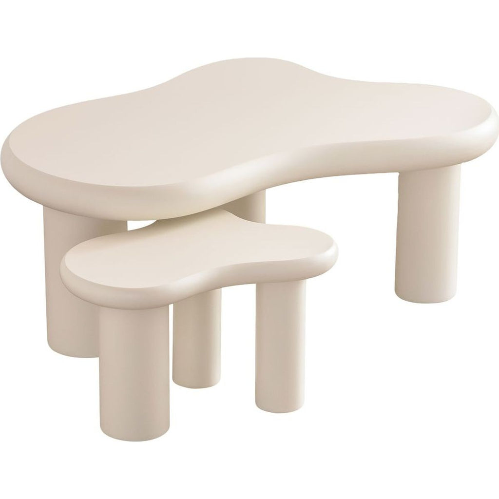 Wave - Set med 2 organiska satsbord - MDF - Beige