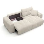 Alba - Canapé D'angle Réversible Convertible - Velours Côtelé - Beige