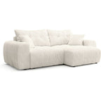 Alba - Canapé D'angle Réversible Convertible - Velours Côtelé - Beige