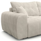 Alba - Canapé D'angle Réversible Convertible - Velours Côtelé - Beige