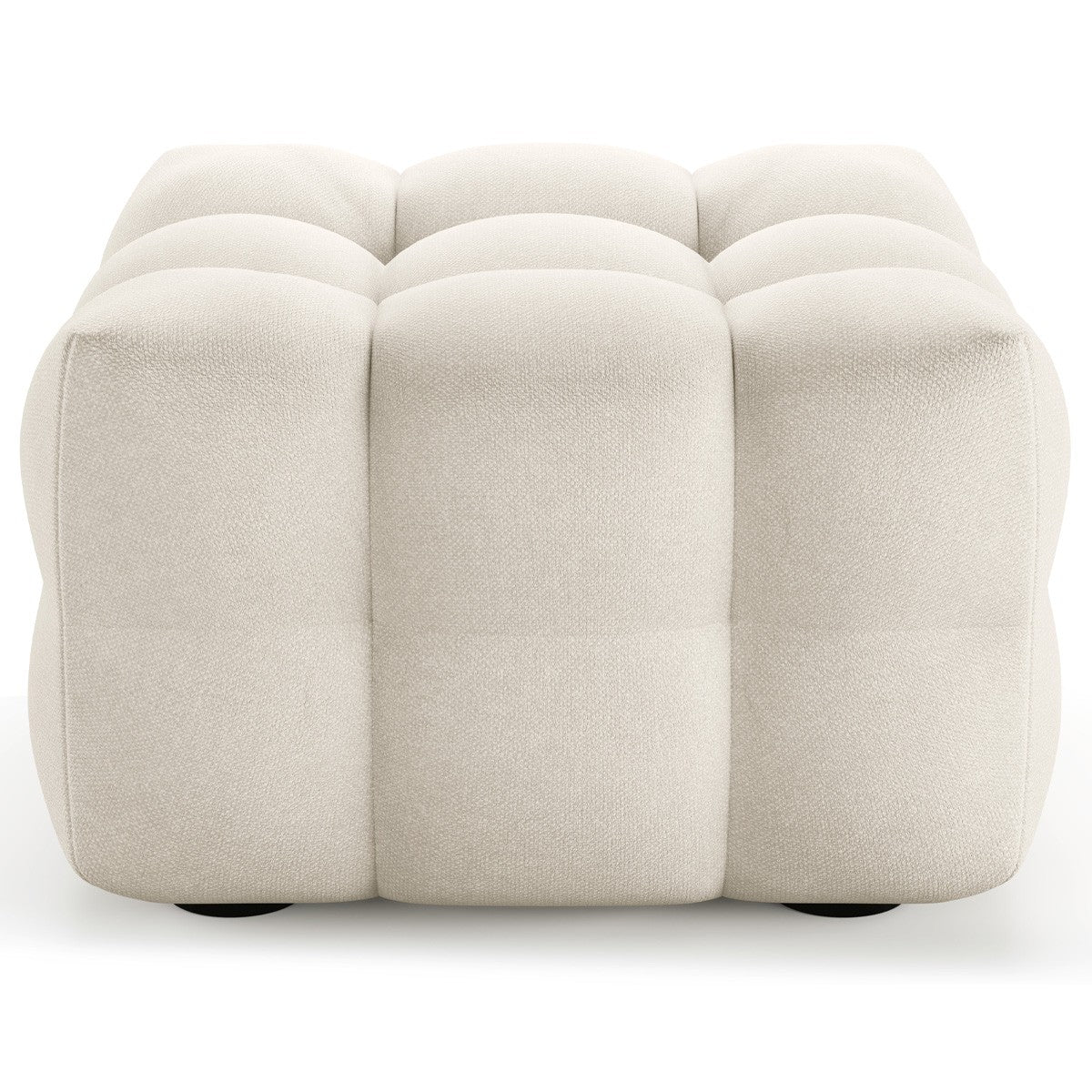 Cester - Djuphäftad sittpuff - Bouclétyg - Beige