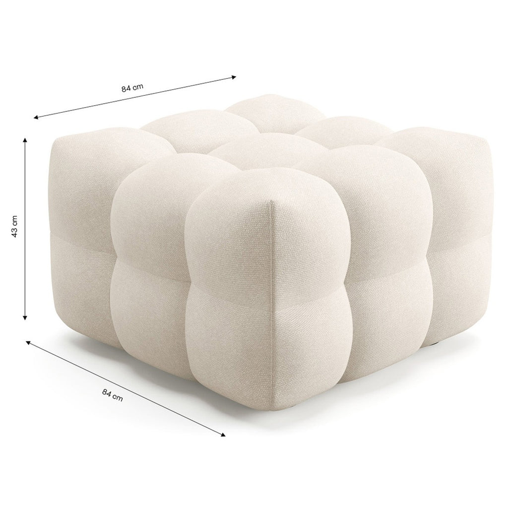 Cester - Djuphäftad sittpuff - Bouclétyg - Beige