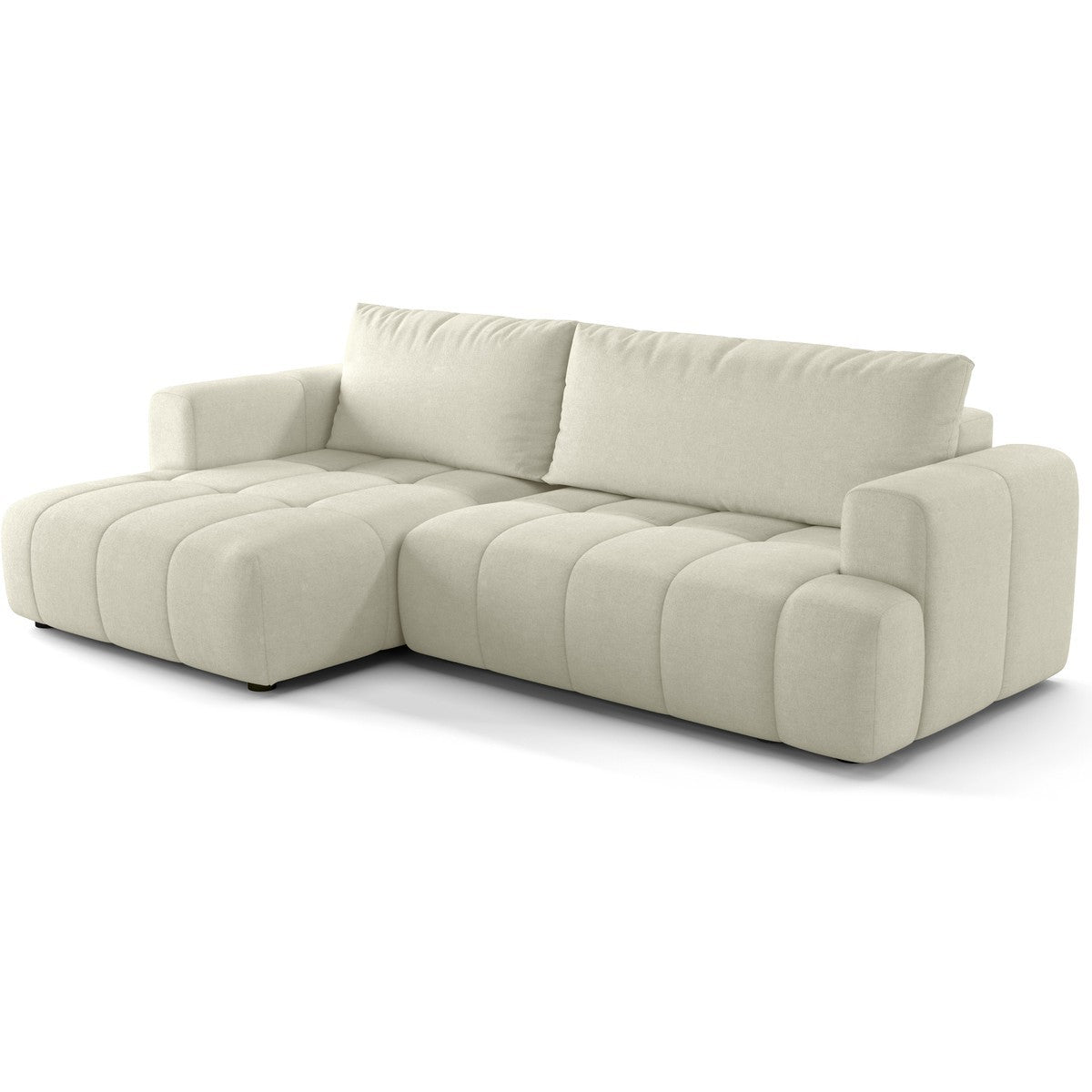 Karl - Venstrevendt hjørnesovesofa - Chenillestof - Beige