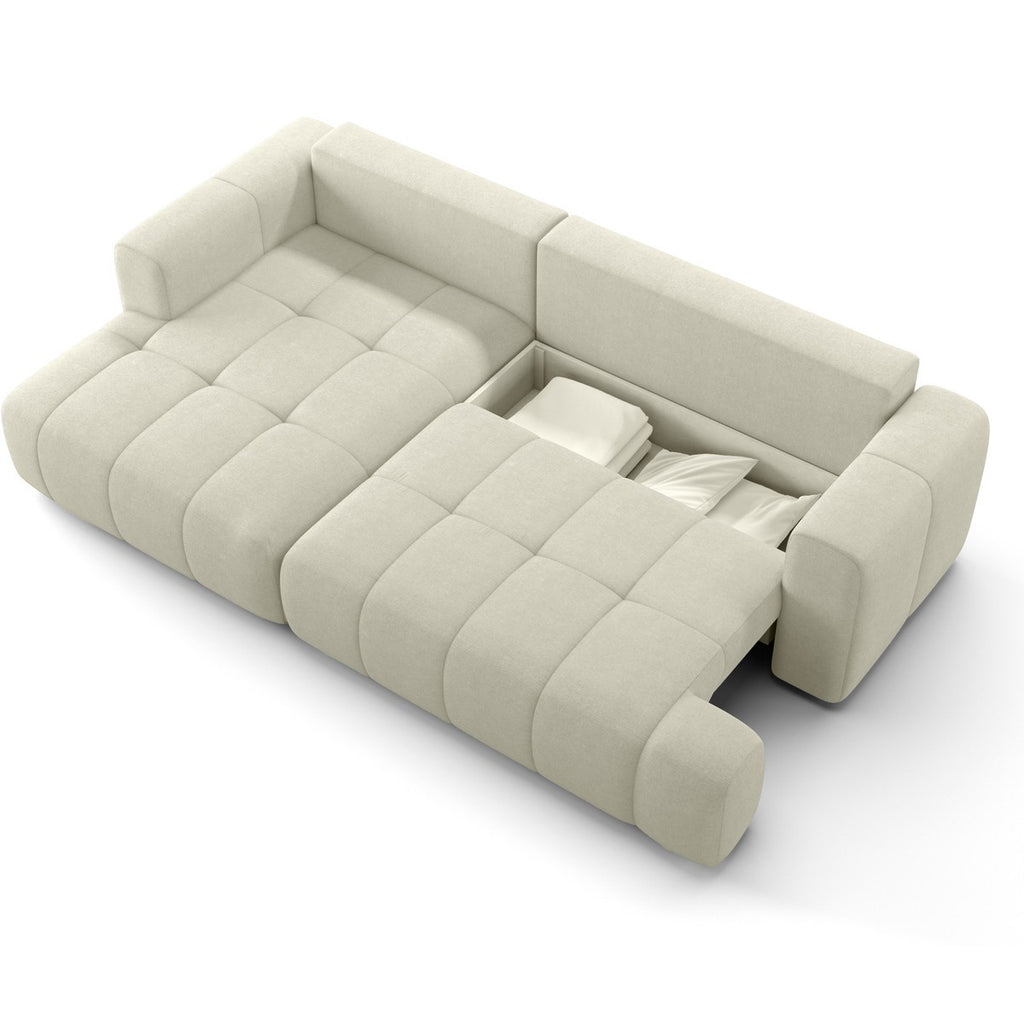 Karl - Venstrevendt hjørnesovesofa - Chenillestof - Beige