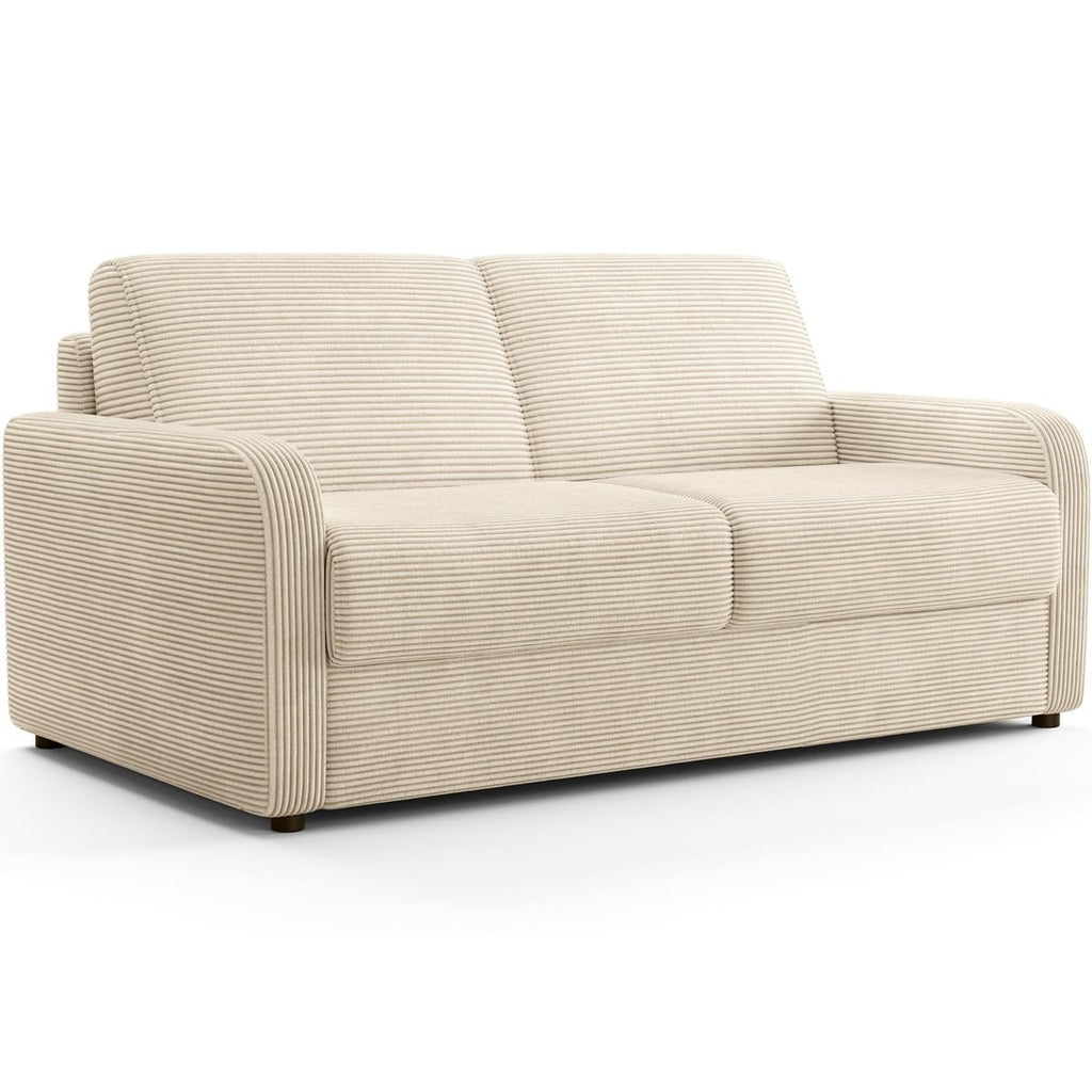 Lumio - Canapé Droit Convertible - Velours Côtelé - Beige