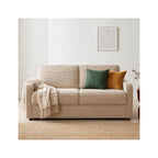 Lumio - Sofa Prosta Rozkładana - Sztruks - Jasny Brąz