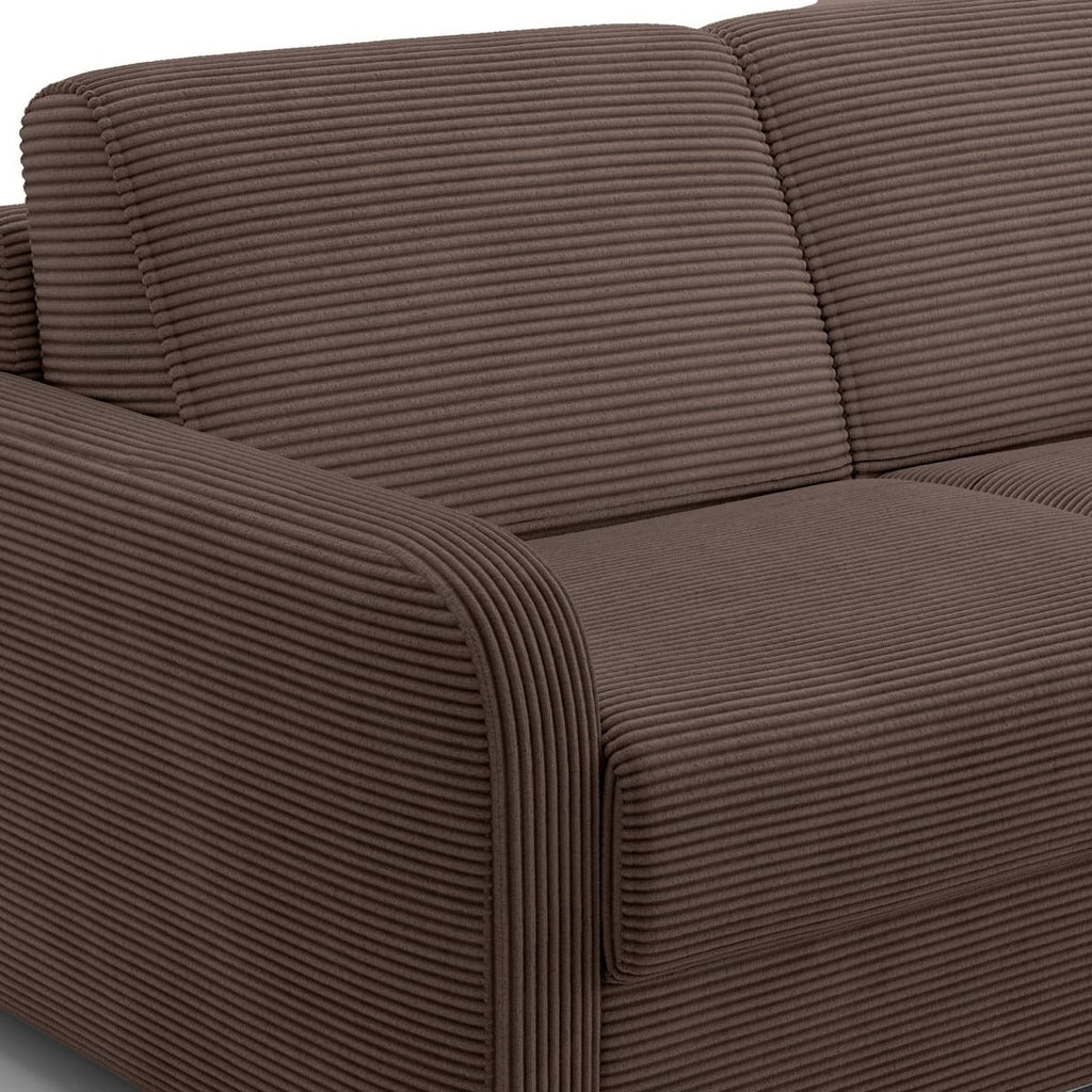 Lumio - Rozkładana Sofa Prosta - Sztruks - Ciemnobrązowy