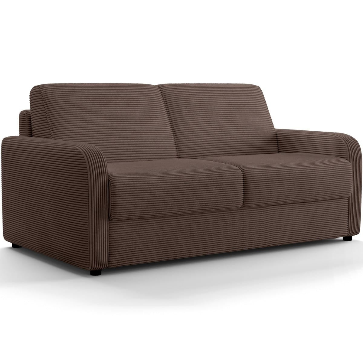 Lumio - Rozkładana Sofa Prosta - Sztruks - Ciemnobrązowy