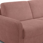 Lumio - Lige sovesofa - Fløjl - Gammelrosa