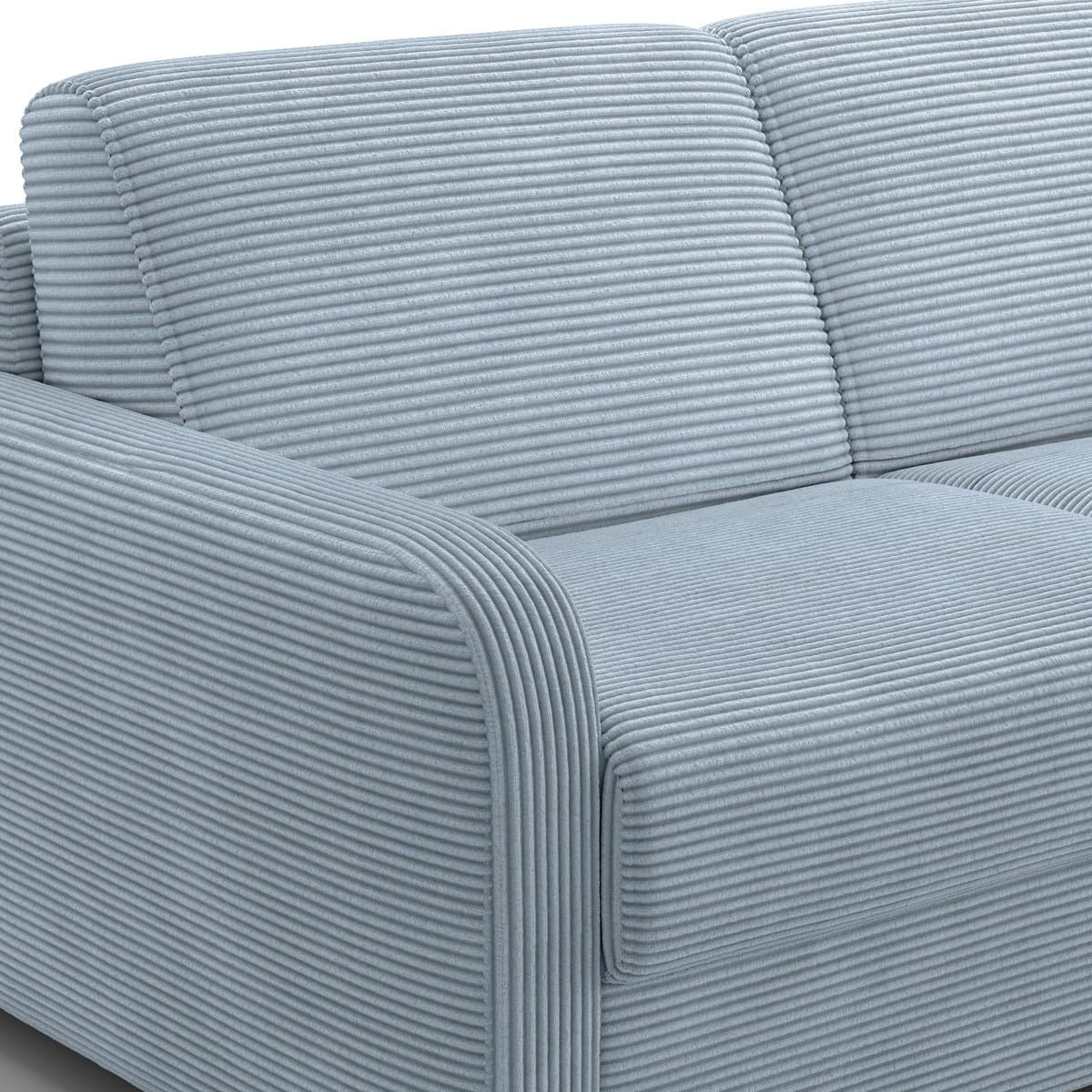 Lumio - Sofa Prosta Rozkładana - Sztruks - Niebieski