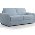 Lumio - Sofa Prosta Rozkładana - Sztruks - Niebieski