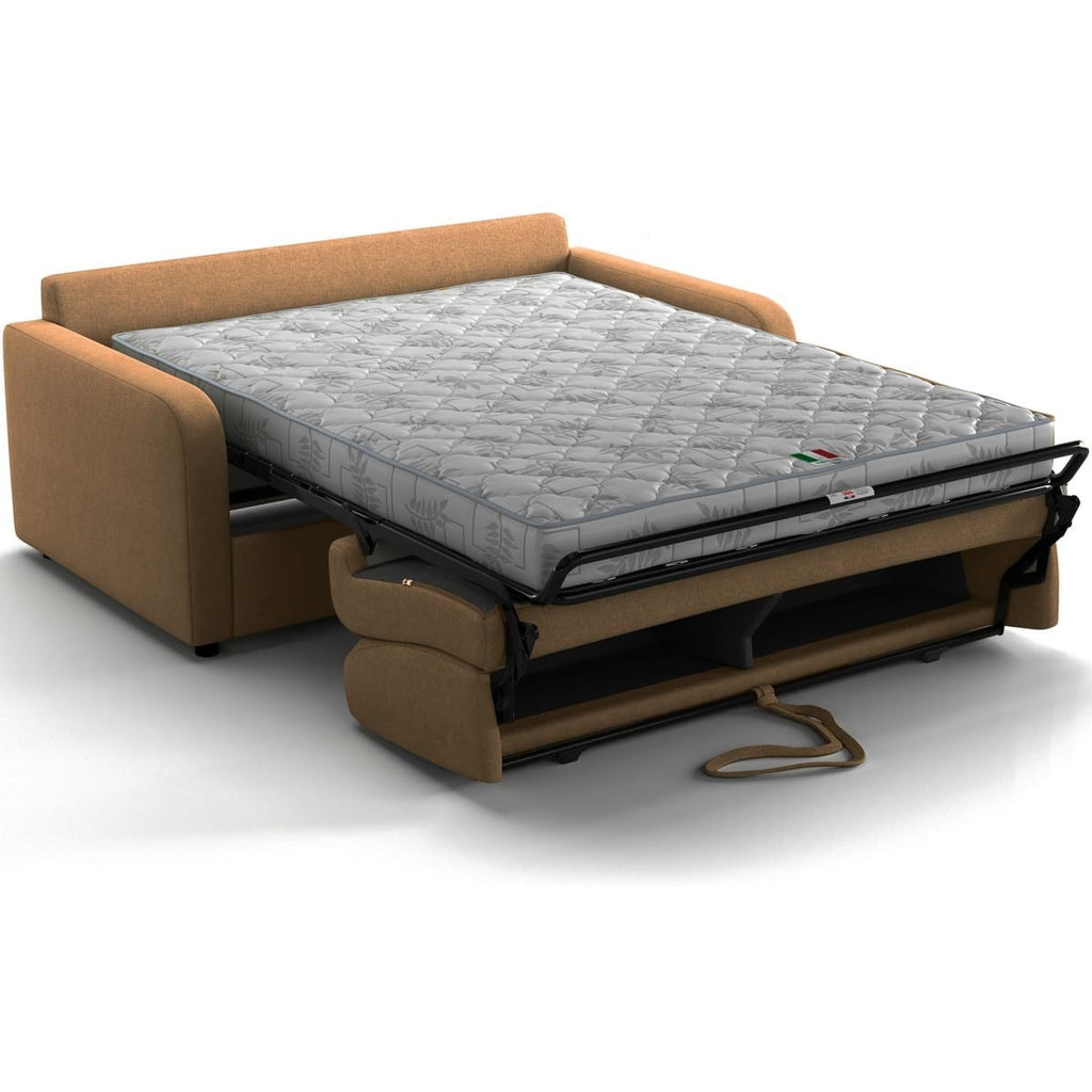 Lumio - Sofa Prosta Rozkładana - Tkanina Chenille - Mokka