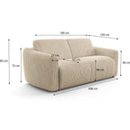 Suzie - Sofa Prosta Rozkładana - Sztruks - Beżowy