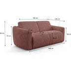 Suzie - Sofa Prosta Rozkładana - Sztruks - Brudny Róż
