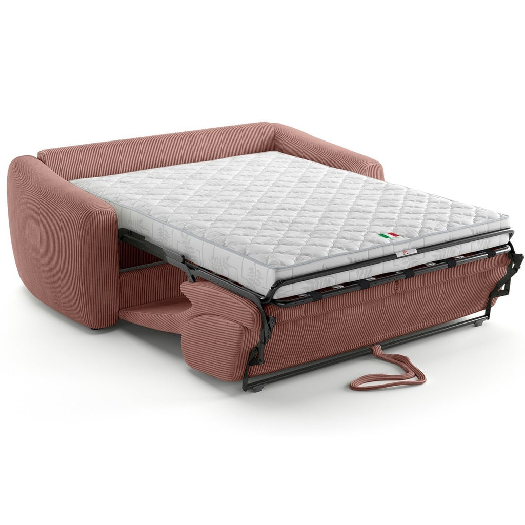 Suzie - Sofa Prosta Rozkładana - Sztruks - Brudny Róż