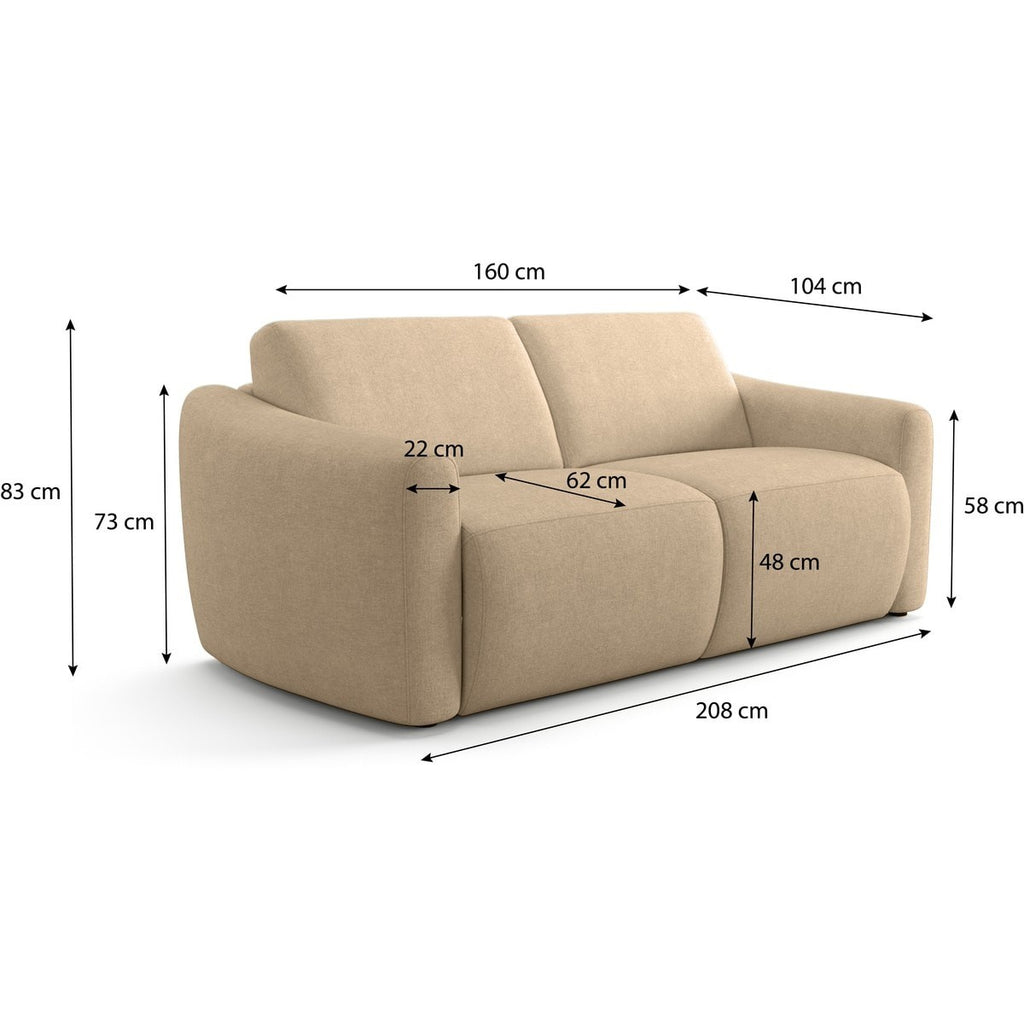 Suzie - Lige Sovesofa - Chenillestof - Taupe