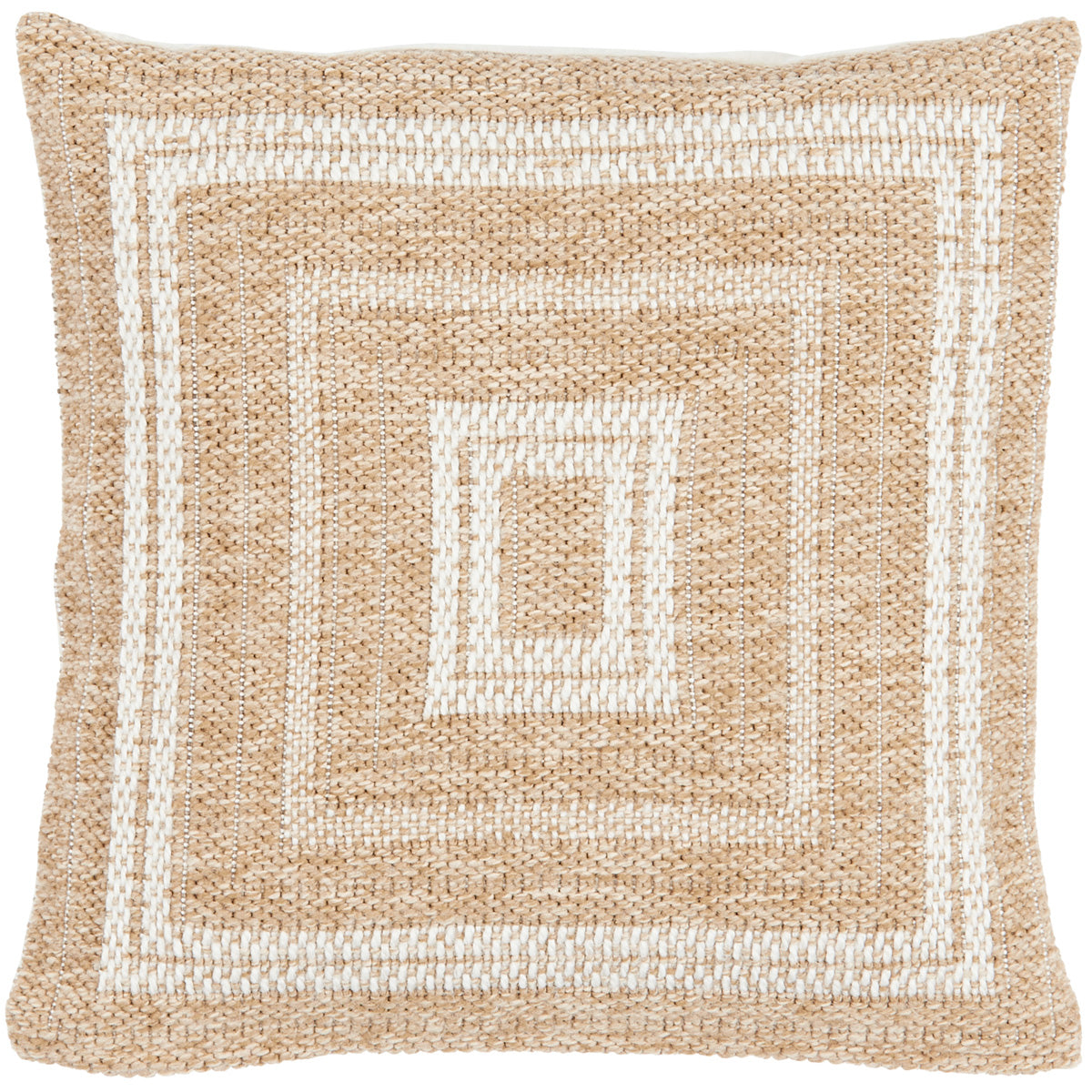 White rectangle cushion cover with natural jute effect Nazar rugs