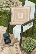 White rectangle cushion cover with natural jute effect Nazar rugs