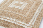 White rectangle cushion cover with natural jute effect Nazar rugs