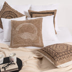 Housse de coussin rectangle noir effet jute naturel Nazar rugs