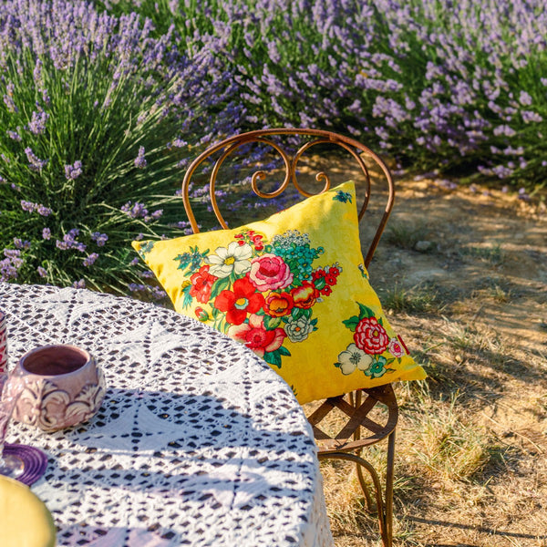 Hanami - Funda de cojín para exterior - Amarillo