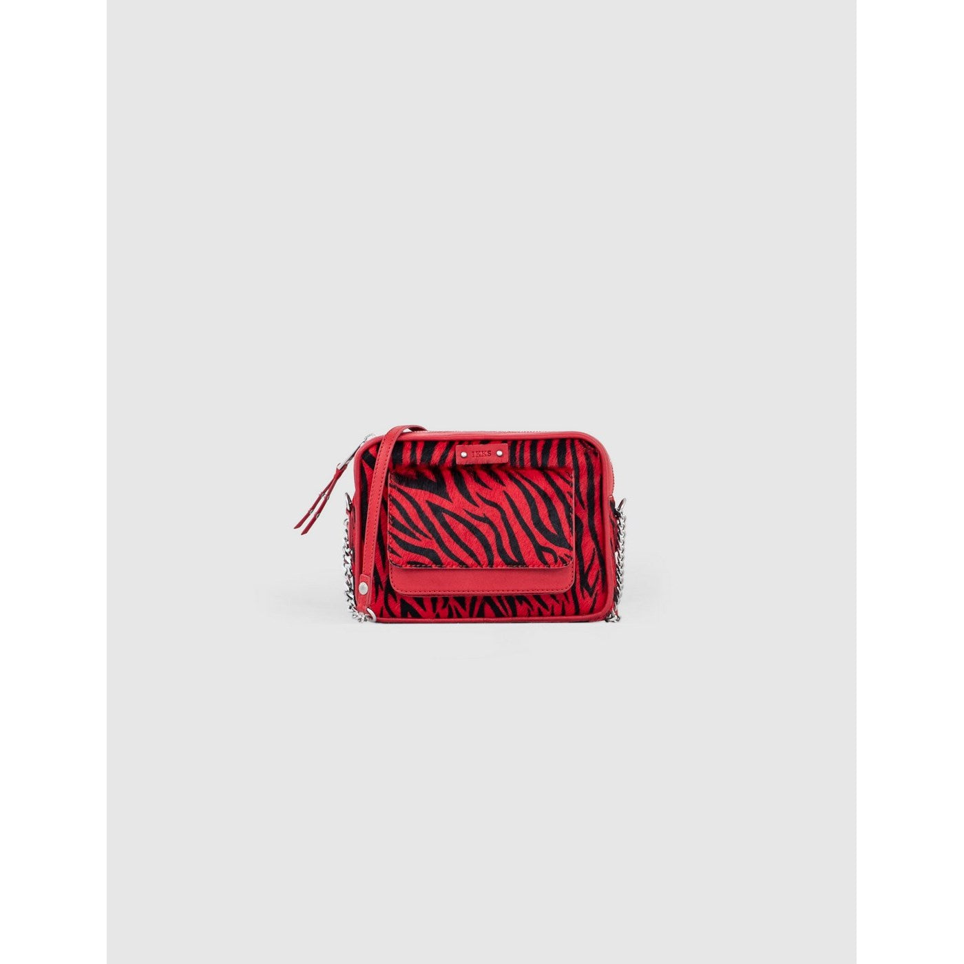 IKKS - Sac Boxy The Lover Effet Pony Zèbre Noir Et Rouge - Vermillon
