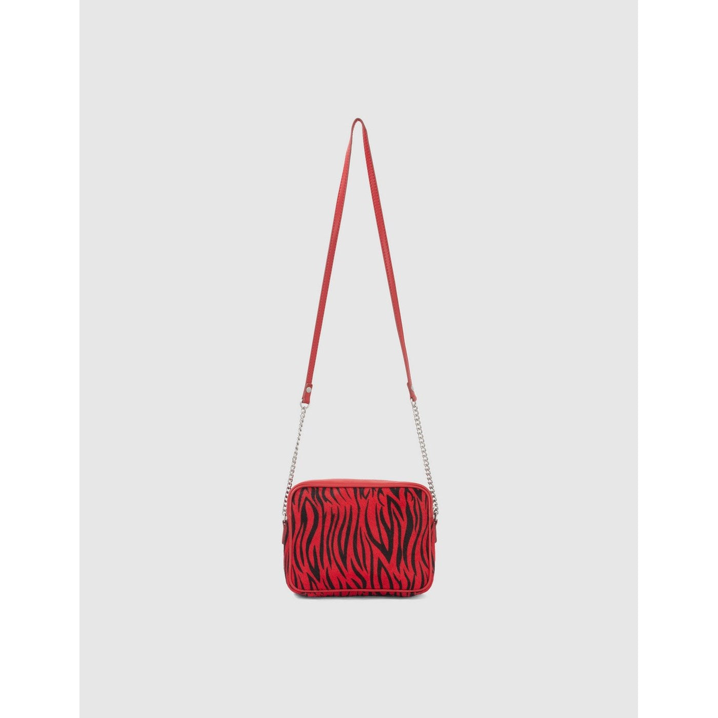 IKKS - Sac Boxy The Lover Effet Pony Zèbre Noir Et Rouge - Vermillon