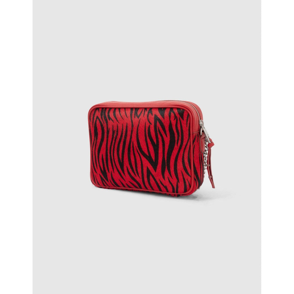 IKKS - Sac Boxy The Lover Effet Pony Zèbre Noir Et Rouge - Vermillon