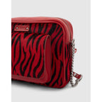 IKKS - Sac Boxy The Lover Effet Pony Zèbre Noir Et Rouge - Vermillon