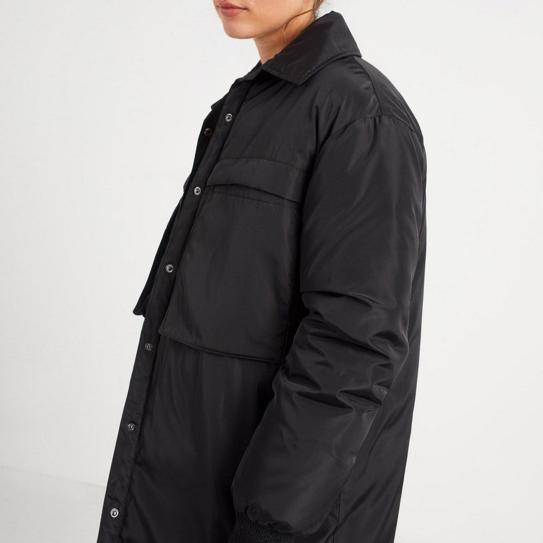 IKKS - Anorak largo negro con maxibolsillos I.Code - Negro