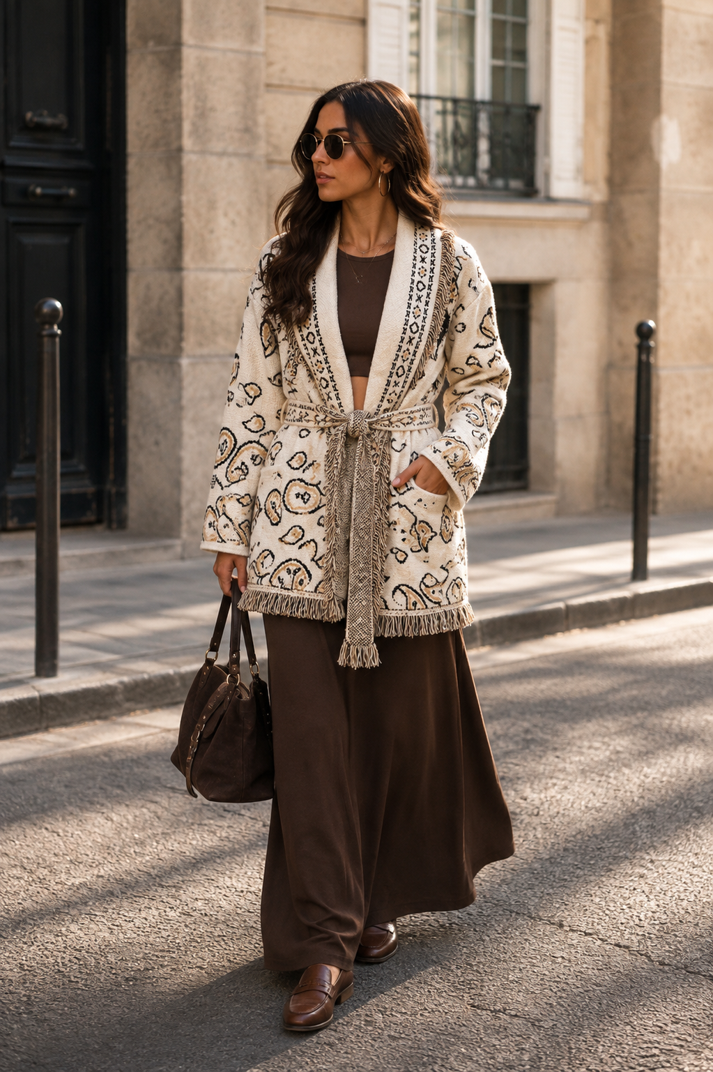 Billy Bandana Cardigan in Ecru