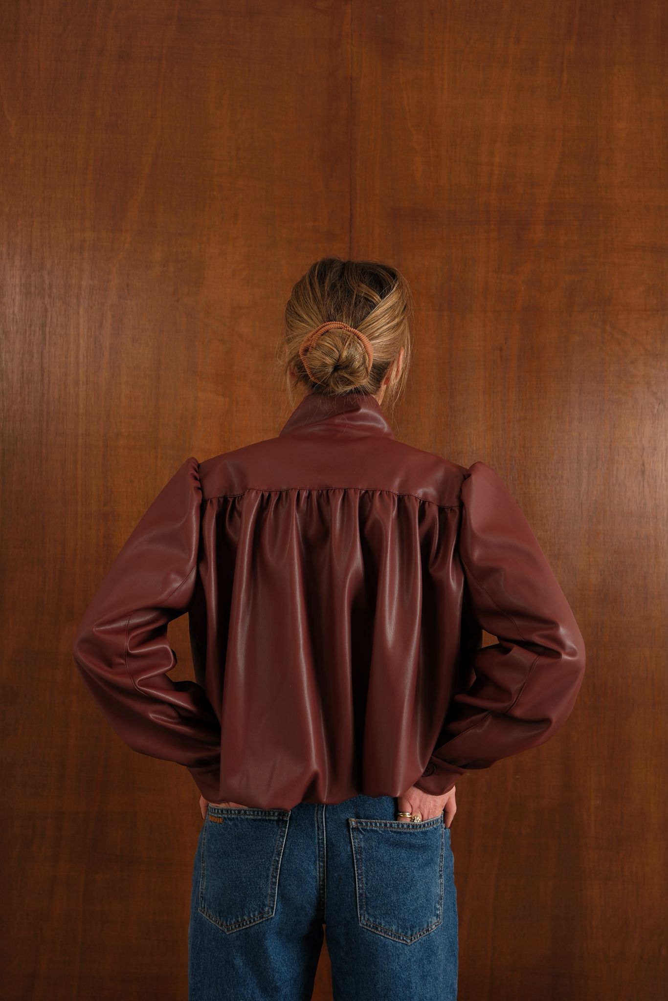 Iris Brick Faux-Leather Jacket
