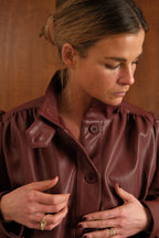 Iris Brick Faux-Leather Jacket