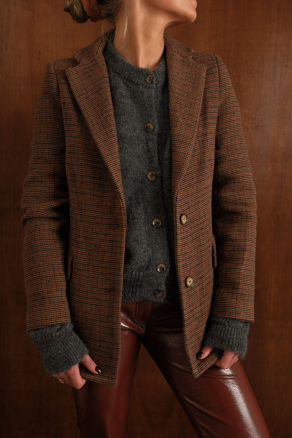 Gaspard Brown Check Blazer