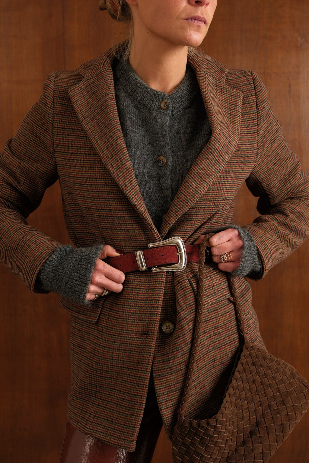 Gaspard Brown Check Blazer