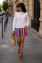 Pantalones cortos Puglia rojos y azules