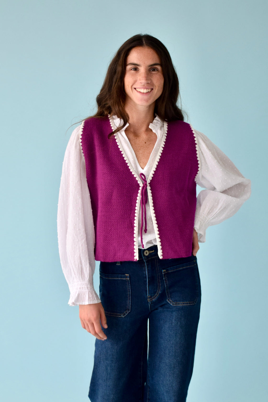 Fuchsia Knitted Vest