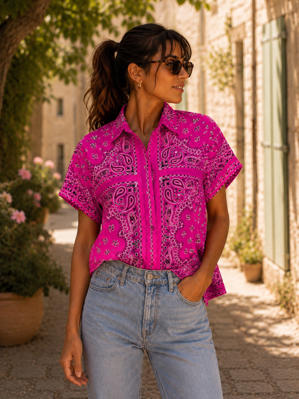 Bandita Shirt - Fuchsia