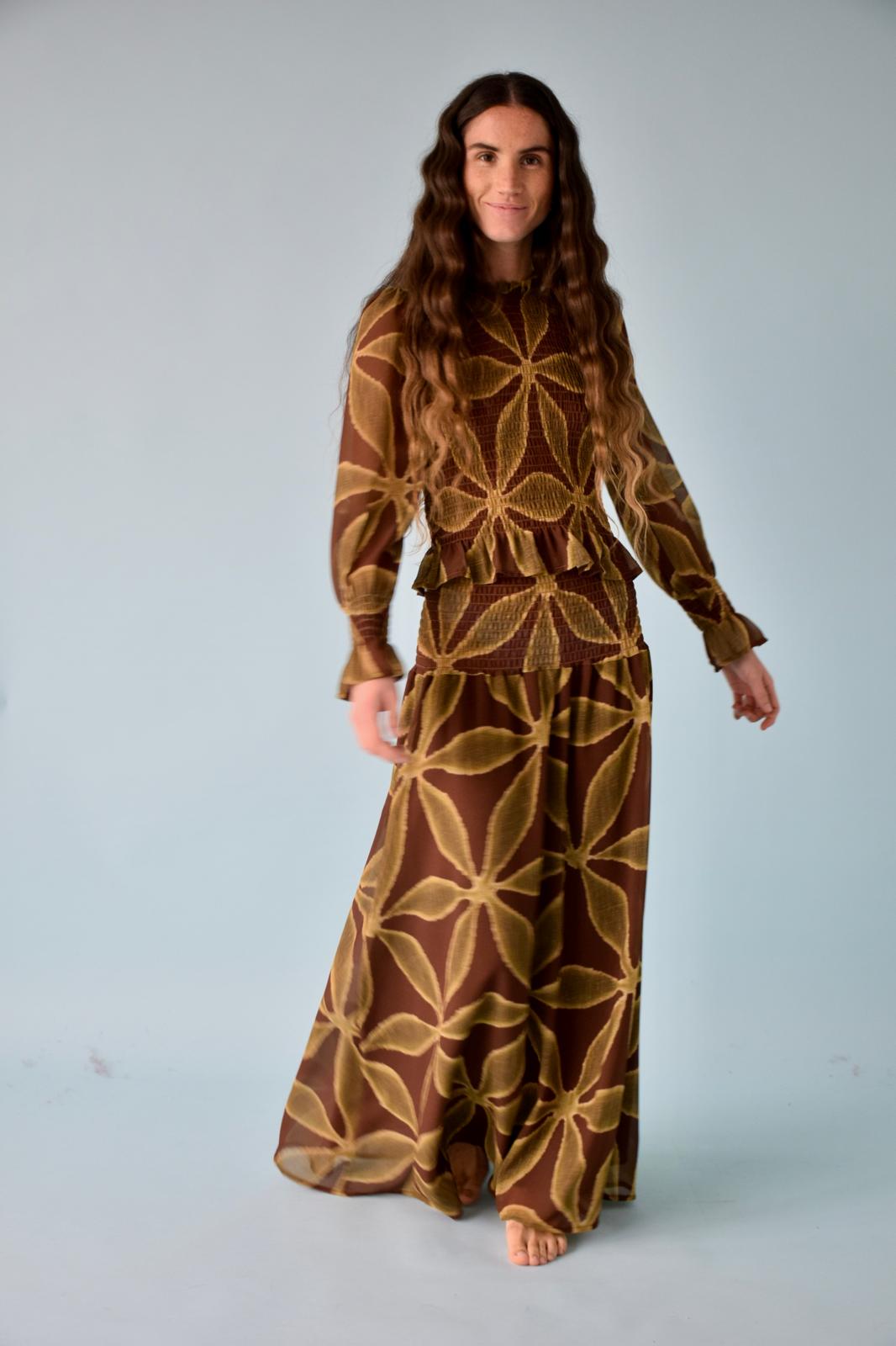 Chía Green And Brown Clover Blouse