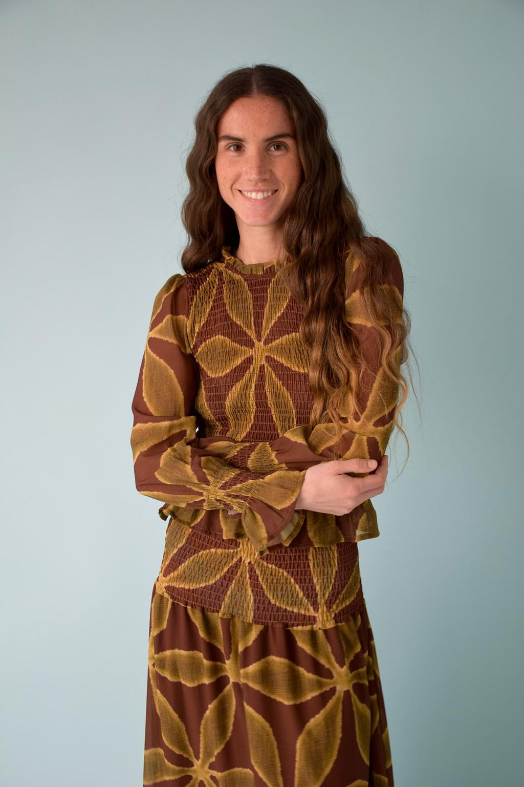 Chía Green And Brown Clover Blouse