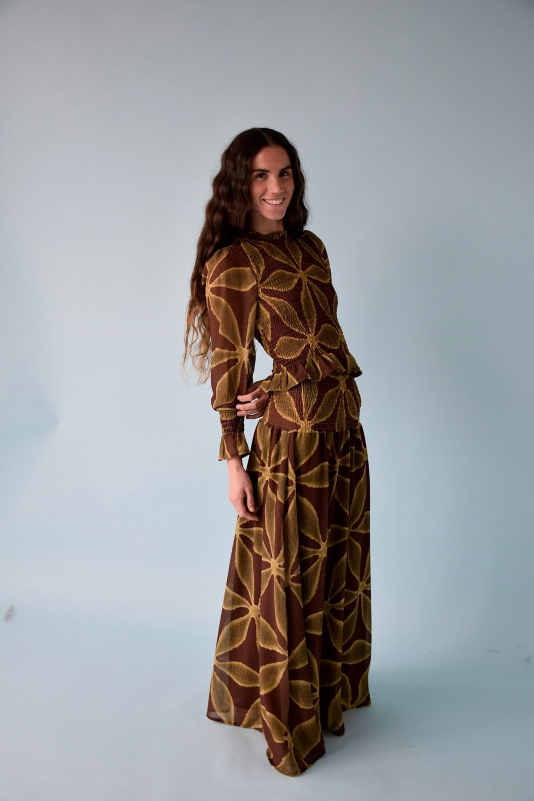 Chía Green And Brown Clover Blouse