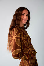 Chía Green And Brown Clover Blouse