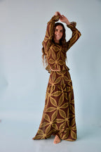 Chía Green And Brown Clover Blouse