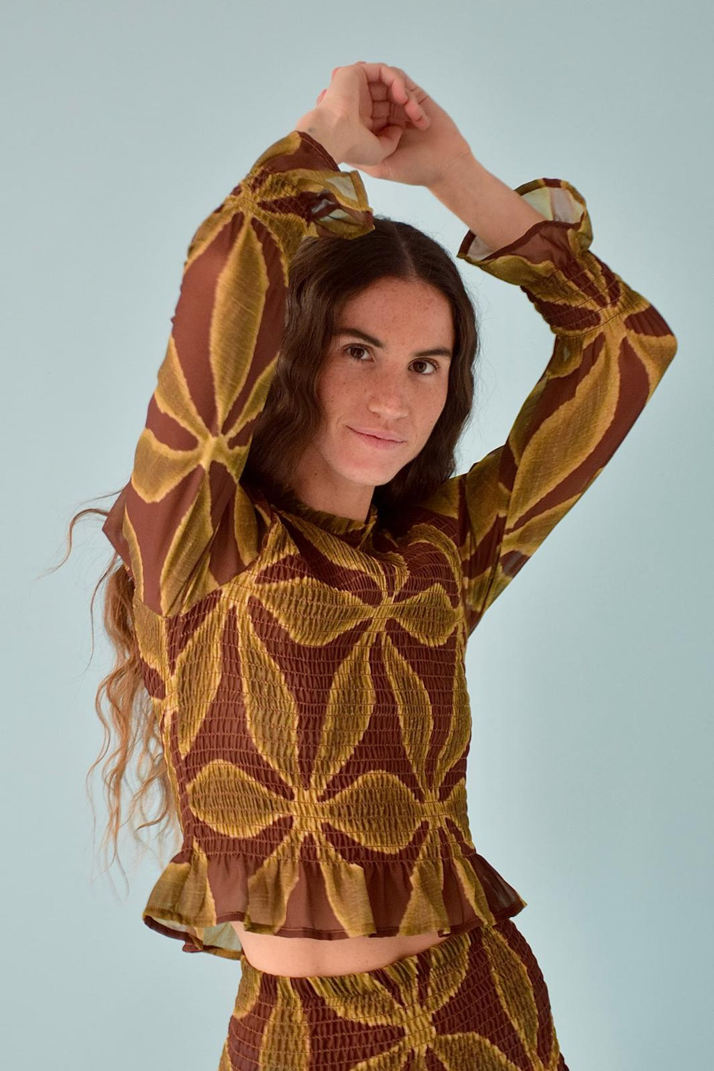 Chía Green And Brown Clover Blouse