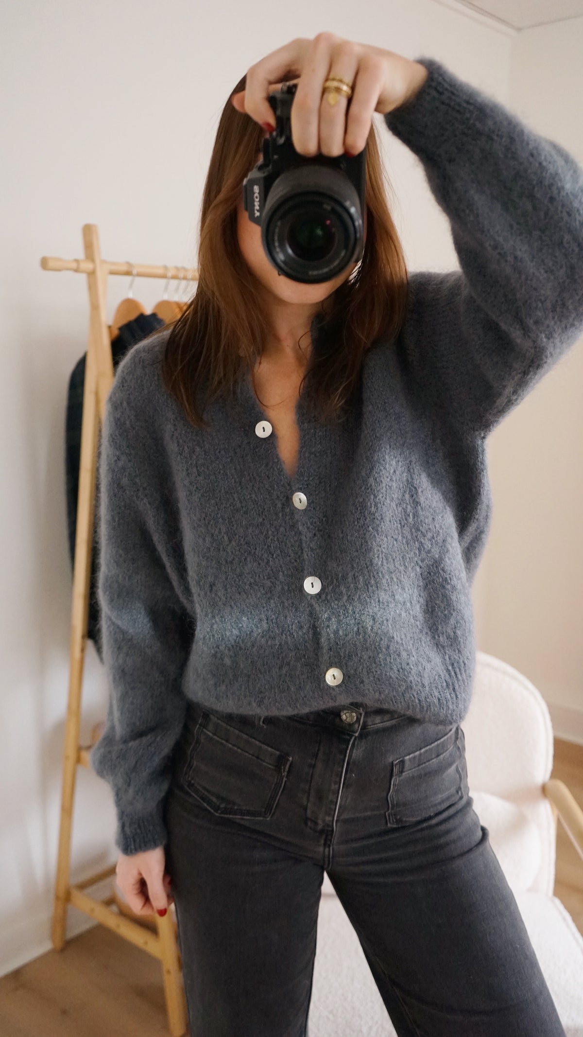 Bianca dark grey wool knitwear