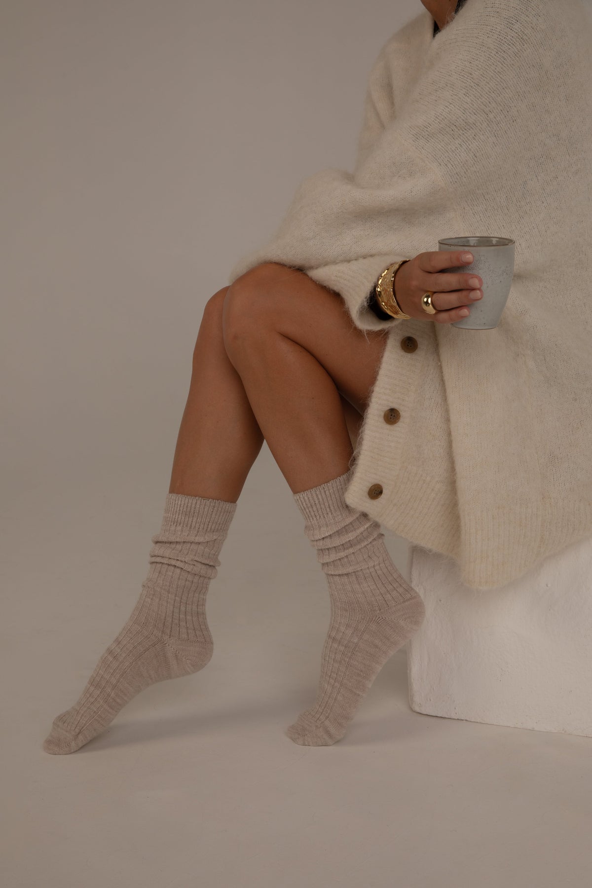 Calcetines Lana Alpaca Camel Claro