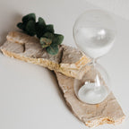 Decorative Glass Hourglass with White Sand
